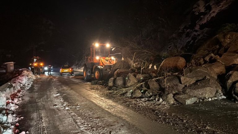 Artvin’de heyelan: Borçka-Hopa karayolu ulaşıma kapandı