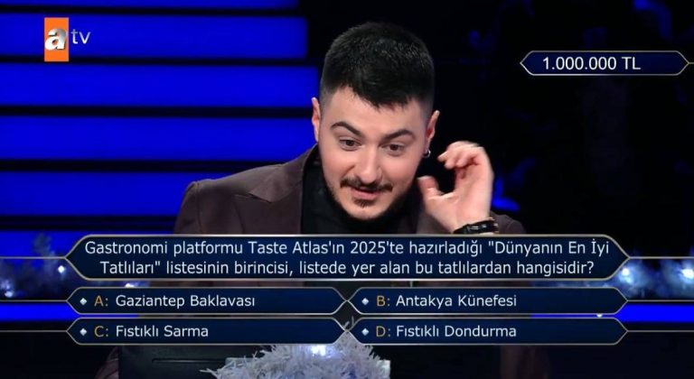 Künefe sorusu milyonluk oldu, yarışmacı bilemedi