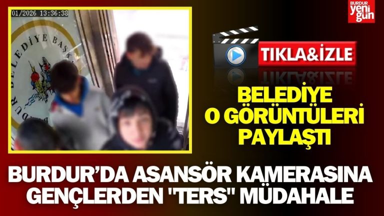 Gençler asansör kamerasını ters müdahale ile kapattı.
