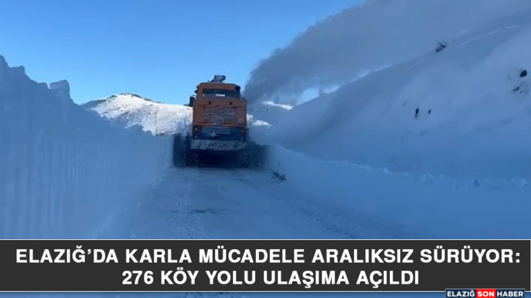 Elazığ’da Karla Mücadele: 276 Köy Yolu Ulaşıma Açıldı