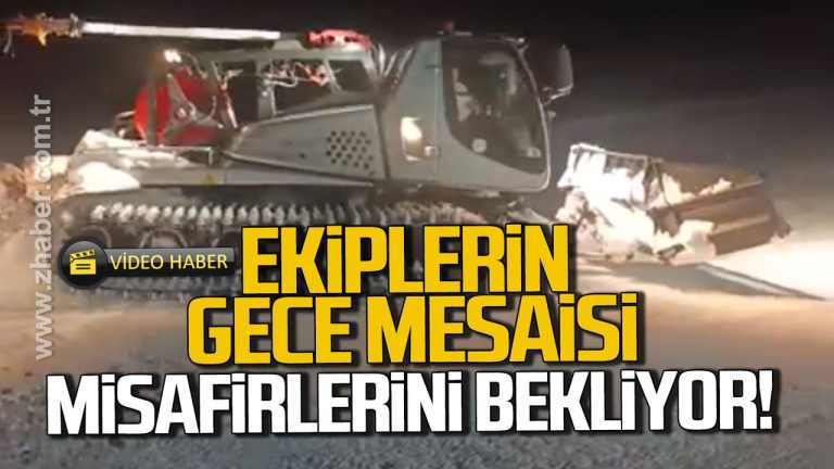 Keltepe kayak merkezi gece mesaisiyle misafirlerini bekliyor