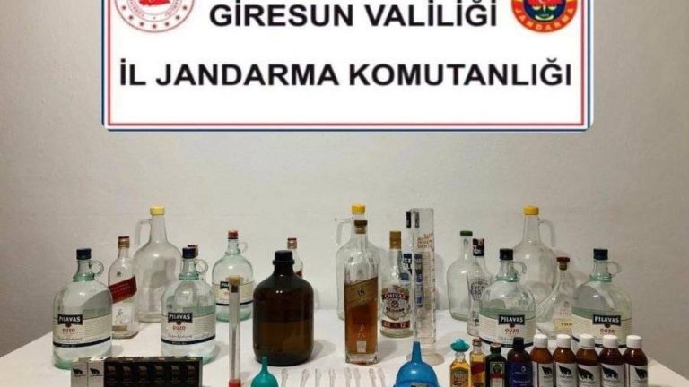 Giresun’da kaçak alkol imalathanesine polis baskını