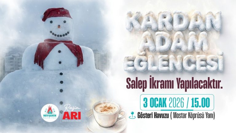 Nevşehir’de Kardan Adam Eğlencesi Düzenleniyor