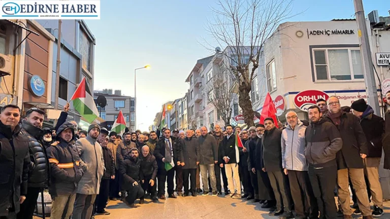 Uzunköprü’de Filistin’e destek mitingi
