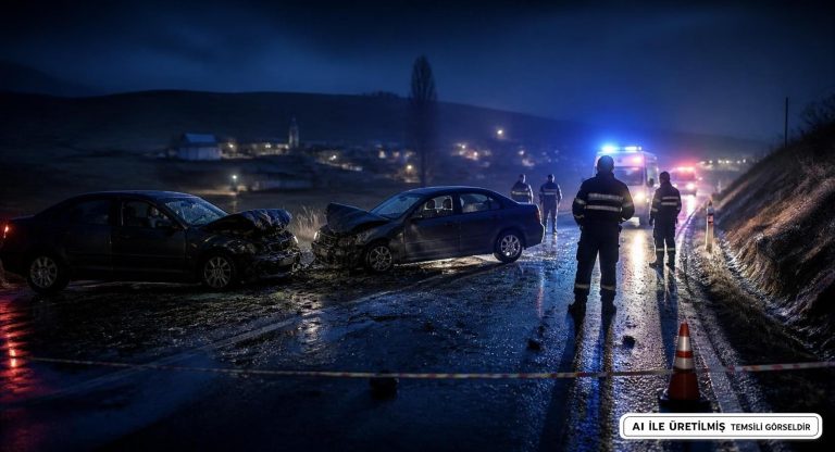Afyon’da Köprüde İki Otomobil Çarpıştı: 4 Yaralı