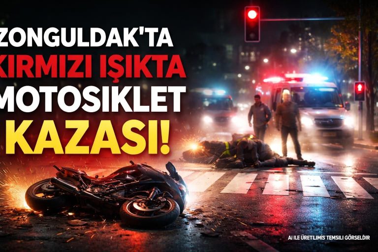 Zonguldak’ta Kırmızı Işık İhlali Motosiklet Kazası Yaşandı