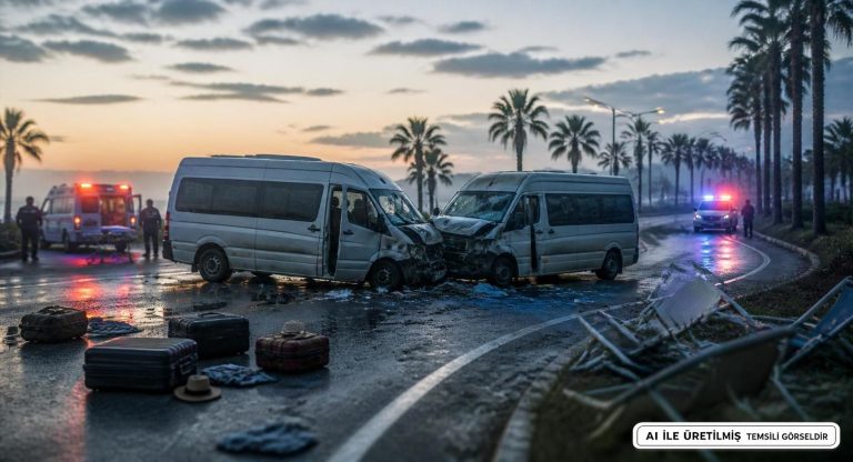Antalya’da Tur Minibüsleri Çarpıştı: 13 Turist Yaralandı