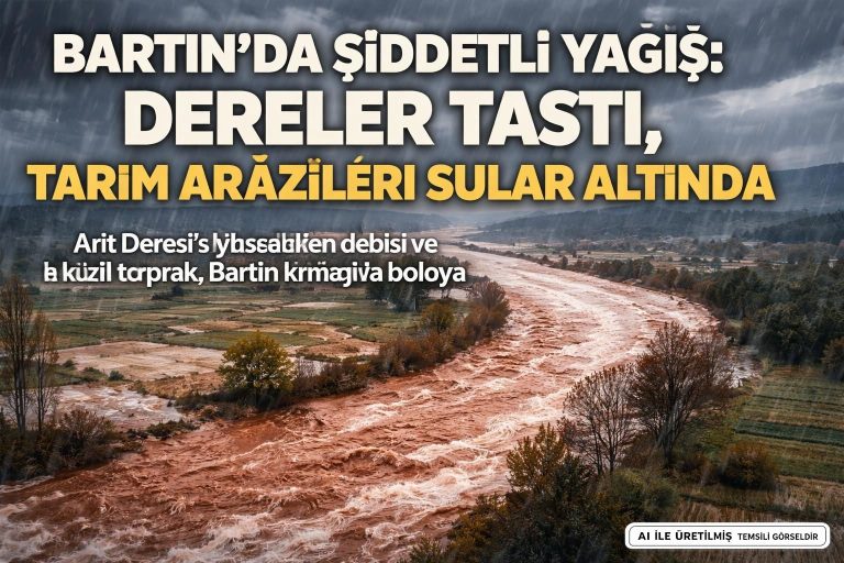 Bartın’da Sağanak Yağışlar Dere ve Irmağı Etkiledi
