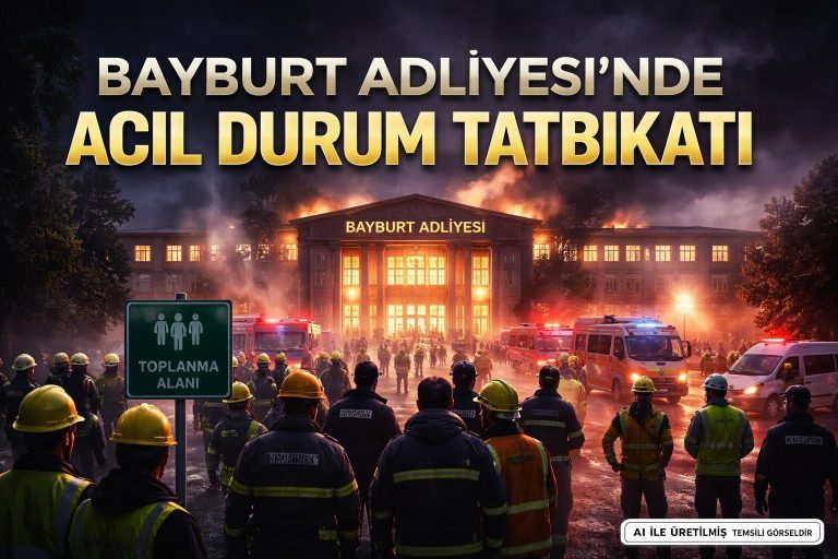 Bayburt Adliyesi’nde Afet Tatbikatı Gerçekleştirildi