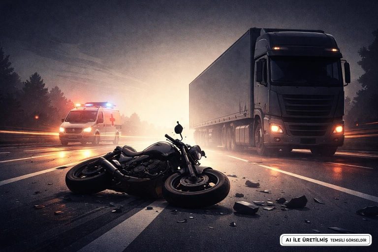 Bilecik’te Motosikletin Tıra Çarptığı Kaza