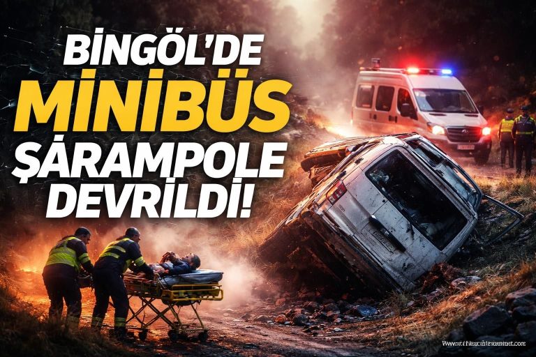 Bingöl’de Minibüs Şarampole Devrildi, Sürücü Yaralandı