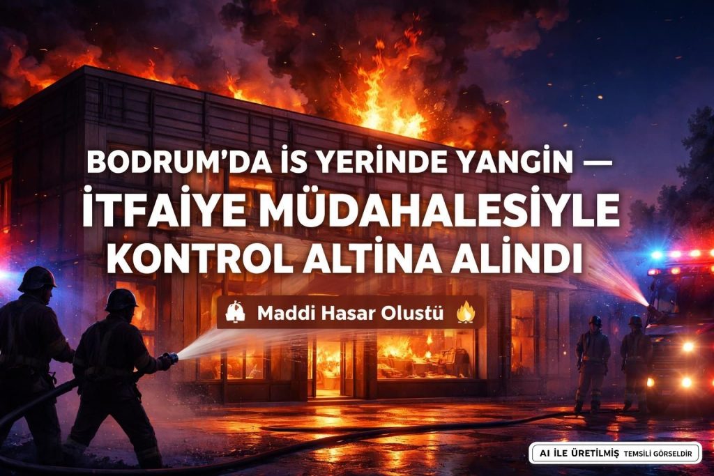 Bodrum'da İş Yerinde Çıkan Yangın Ekiplerce Söndürüldü