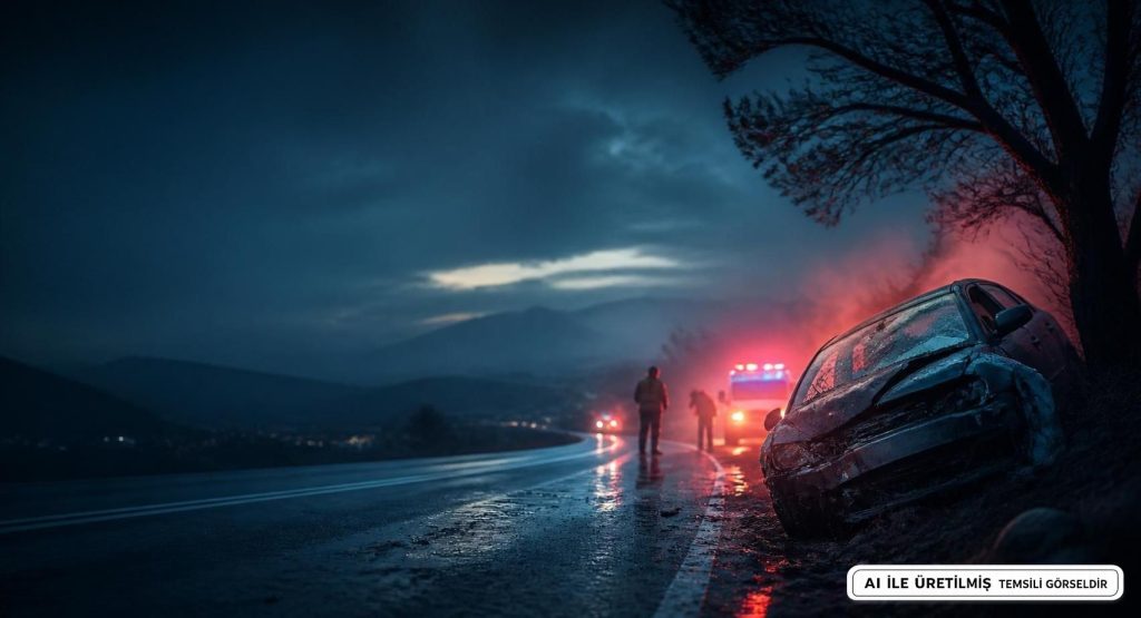 Burdur'da Ağaca Çarpan Otomobil Sürücüsü Yaralanarak Hastaneye Kaldırıldı