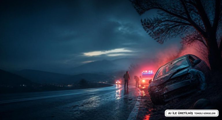 Burdur’da Ağaca Çarpan Otomobil Sürücüsü Yaralanarak Hastaneye Kaldırıldı