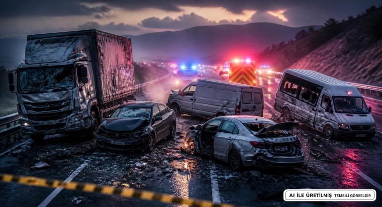 Burdur’da Tır, Minibüs ve Otomobiller Çarpıştı