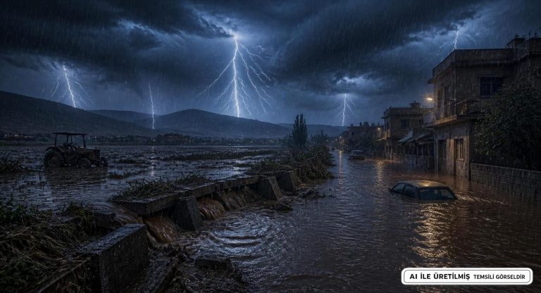 Diyarbakır Çermik’te Sağanak Yağış ve Şimşekler Hayatı Etkiledi