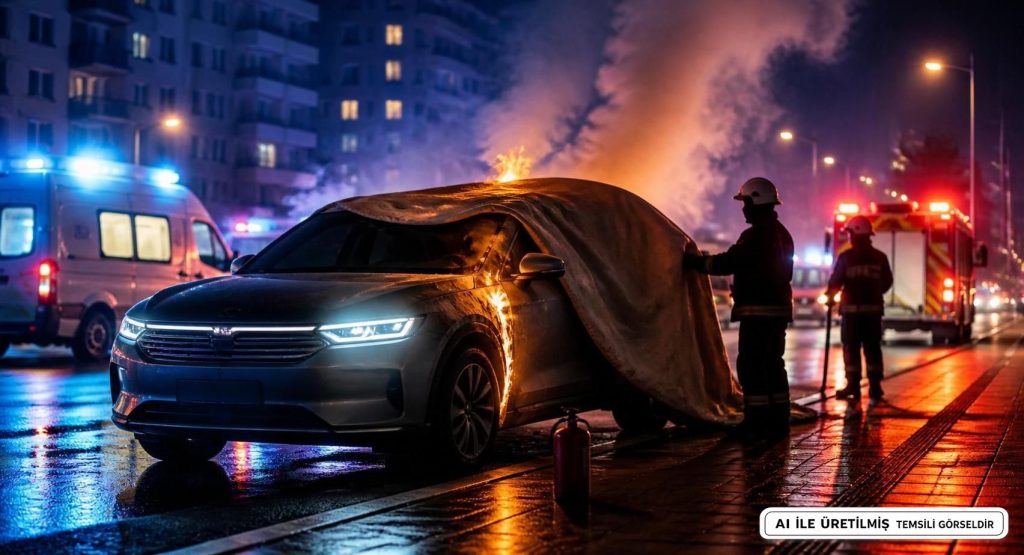 Diyarbakır'da Elektrikli SUV Alev Topuna Döndü