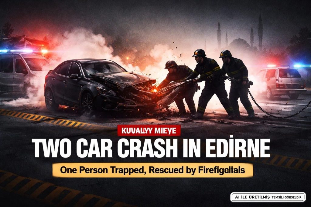 Edirne'de Trafik Kazası: Araçta Sıkışan Yaralı Kurtarıldı