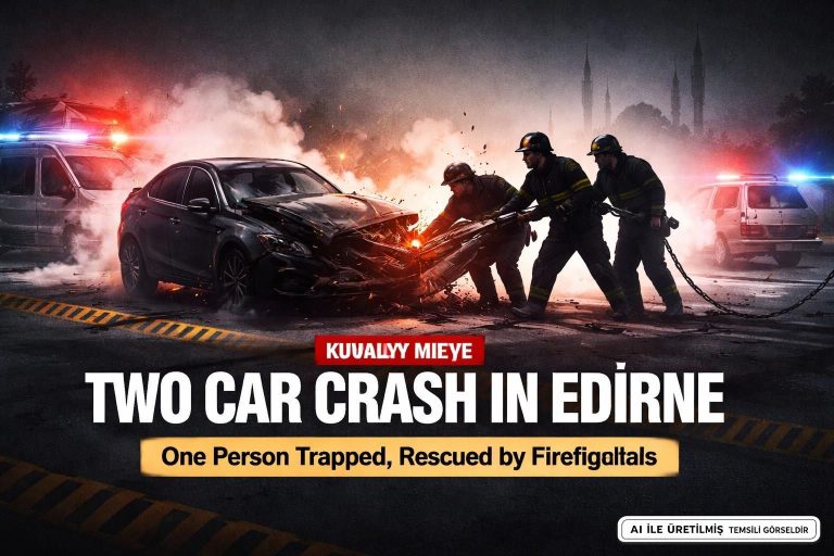 Edirne’de Trafik Kazası: Araçta Sıkışan Yaralı Kurtarıldı