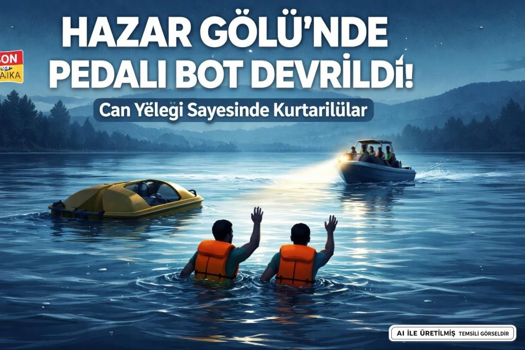 Elazığ Hazar Gölü'nde Deniz Bisikleti Devrildi: 2 Kişi Kurtarıldı