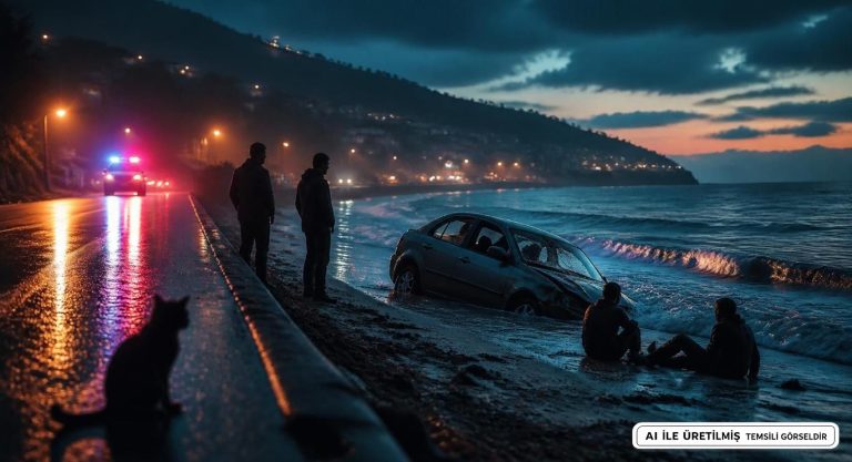 Giresun’da Kediye Çarpmamak İçin Yapılan Manevra Kontrolden Çıktı