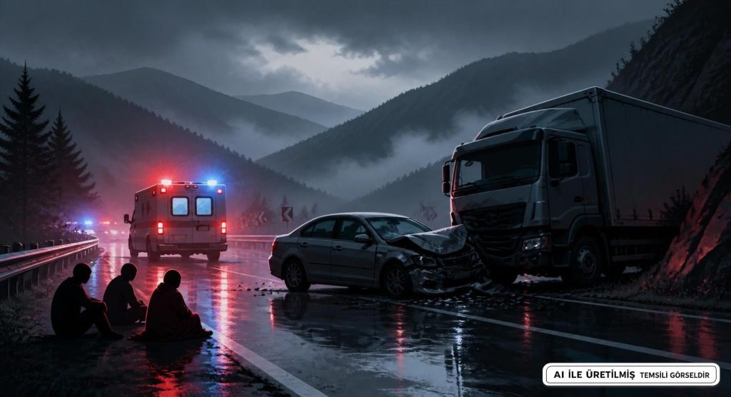 Gümüşhane'de Otomobil ve Kamyon Çarpıştı: 3 Kişi Yaralandı