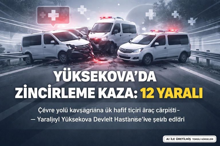 Hakkari’de Zincirleme Kaza: 12 Kişi Yaralanarak Hastaneye Kaldırıldı