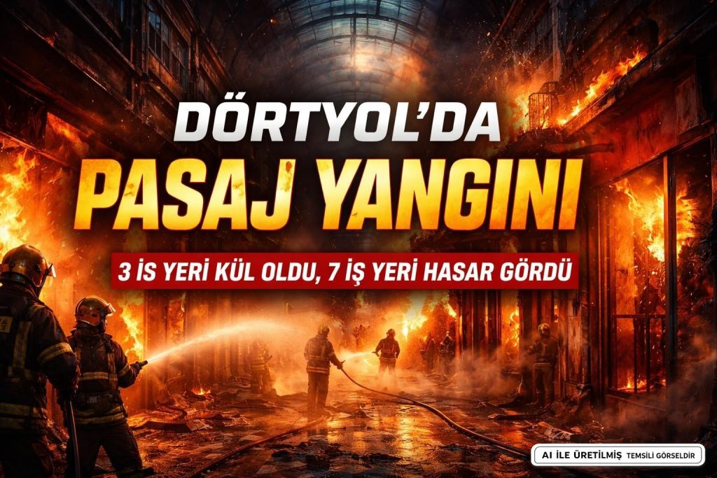 Hatay'da Pasaj Yangını 3 İş Yerini Yok Etti
