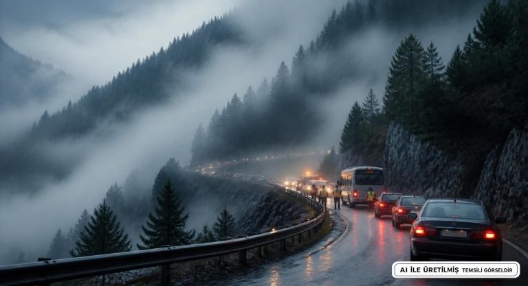 Kastamonu’da Sis Yoğunluğu Trafiği Yavaşlattı