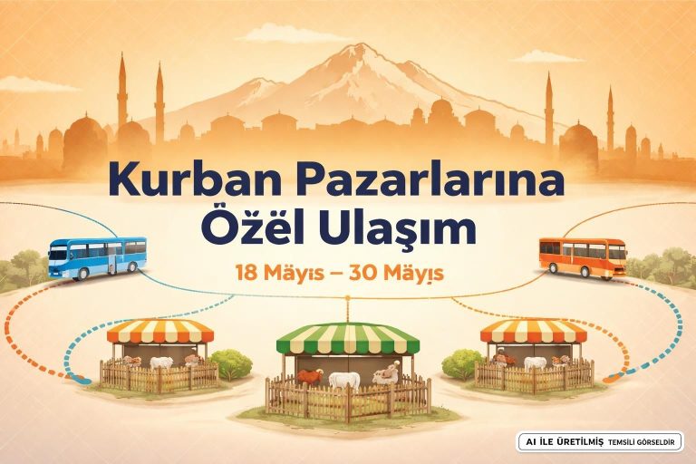 Kayseri’de Kurban Pazarlarına Özel Otobüs Seferleri Başlıyor