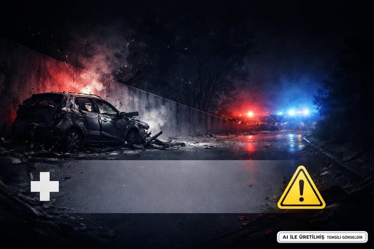 Kütahya’da Otomobil İstinat Duvarına Çarptı