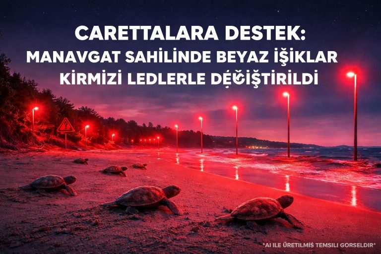 Manavgat Sahilinde Caretta Caretta Yavrularını Koruma Amaçlı Aydınlatma Dönüşümü Yapıldı