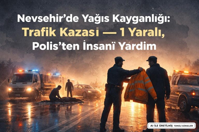 Nevşehir’de Yağışlı Havada Trafik Kazası