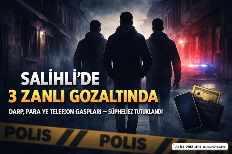 Salihli’de Gasp ve Tehdit Olayında 3 Zanlı Tutuklandı