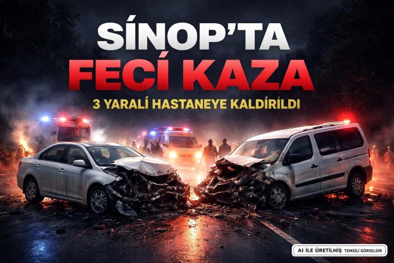 Sinop’ta Çarpışma: Otomobil ve Hafif Ticari Araç Çarptı