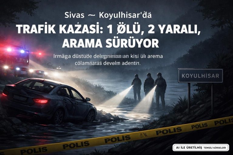 Sivas’ta Otomobil Kazası: 1 Ölü, 2 Kişi Yaralı