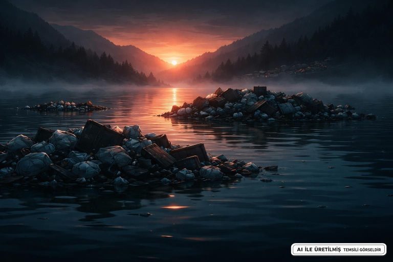 Torul Baraj Gölü’nde Biriken Atıklar Çevre Sağlığını Tehdit Ediyor
