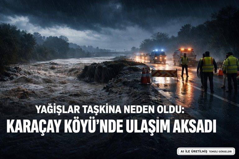 Yağışla Tetiklenen Taşkın Yolu Kapladı