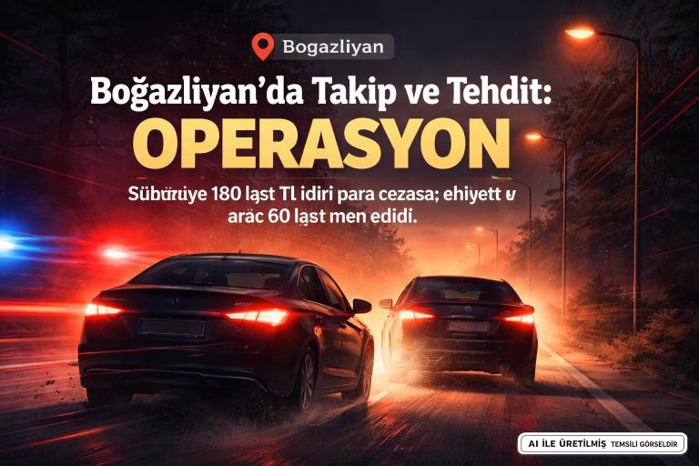 Yozgat’ta Tehdit Eden Sürücüye Ağır Ceza Kesildi
