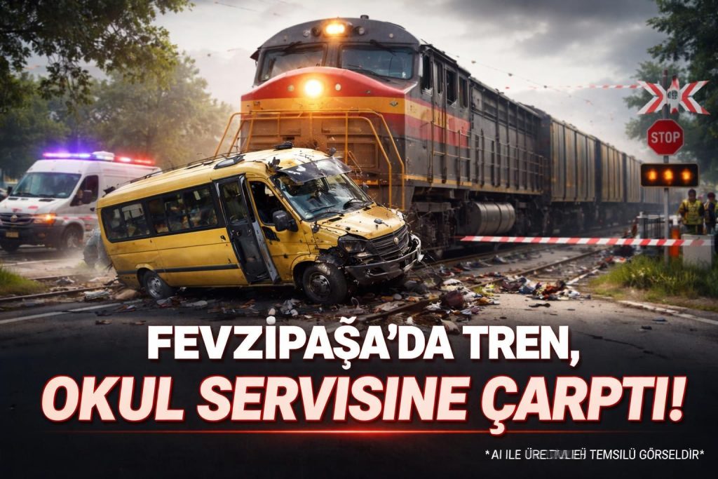 Yük Treni, Arfalı Mahallesi Hemzemin Geçitinde Okul Servisine Çarptı