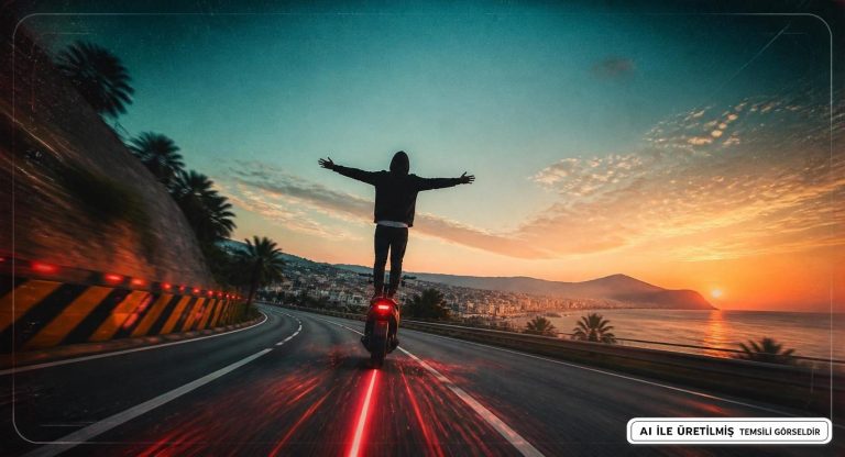 Antalya’da Hareket Halindeki E-motosiklet Tehlikesi