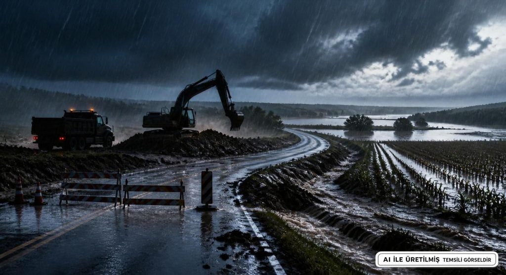 Çorum Alaca'da Sel Suları Kapattığı Yollar Açıldı