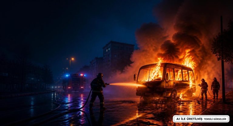 Diyarbakır’da Minibüs Alevlere Teslim Oldu
