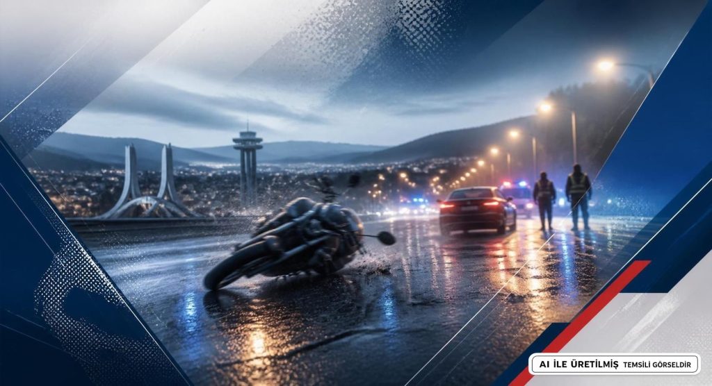 Düzce'de Otomobile Çarpmamak İçin Kaydı