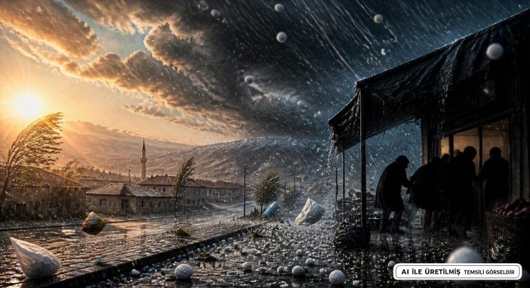 Erzincan Otlukbeli’de Ani Dolu Yağışı ve Fırtına