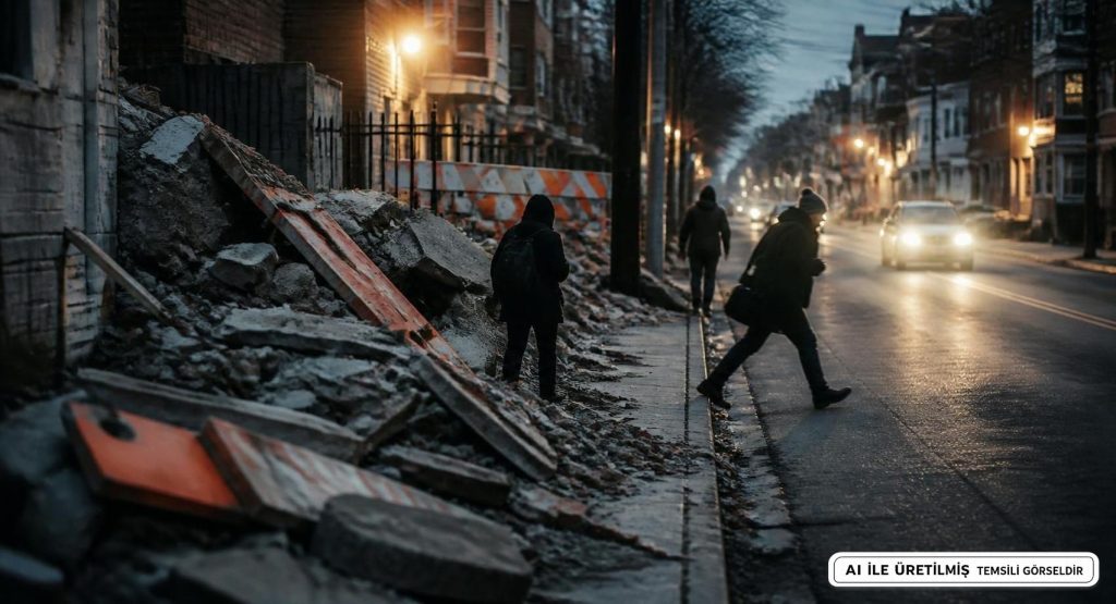 Eskişehir'de Kaldırımı Kaplayan Molozlar Tehlike Yarattı