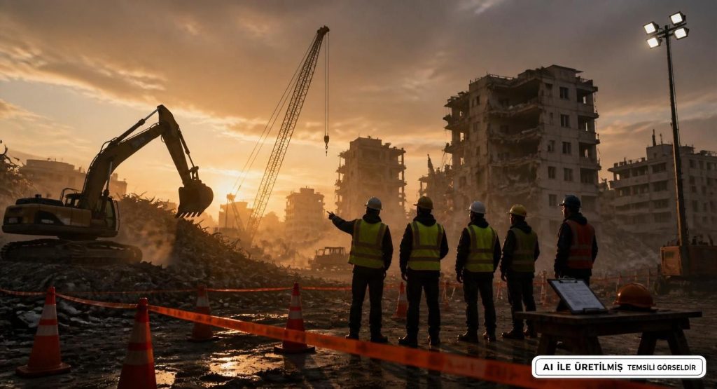 Gölbaşı'nda Deprem Hasarlı Binalarda Yıkım Çalışmaları Denetlendi
