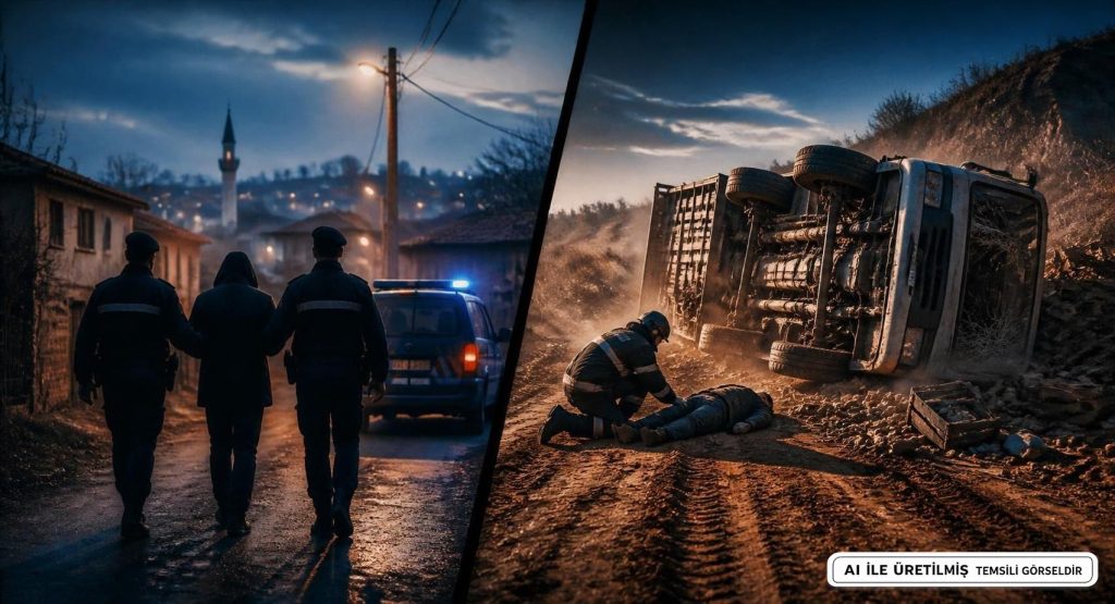 İnegöl'de Firari Hükümlü Yakalandı, Kamyon Kazası Yaşandı