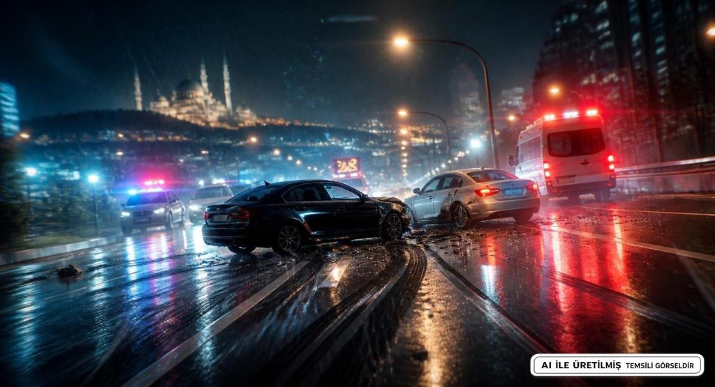 Kahramanmaraş’ta Trafikte Yarış Yapan İki Otomobil Kazasına Karıştı
