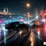 Kahramanmaraş’ta Trafikte Yarış Yapan İki Otomobil Kazasına Karıştı